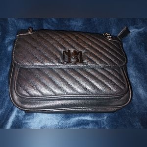 Black Quilted Badgley Mishka Crossbody Bag With Letter Lock